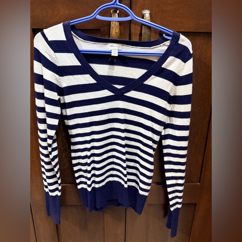 Dynamite Navy and White Striped Top